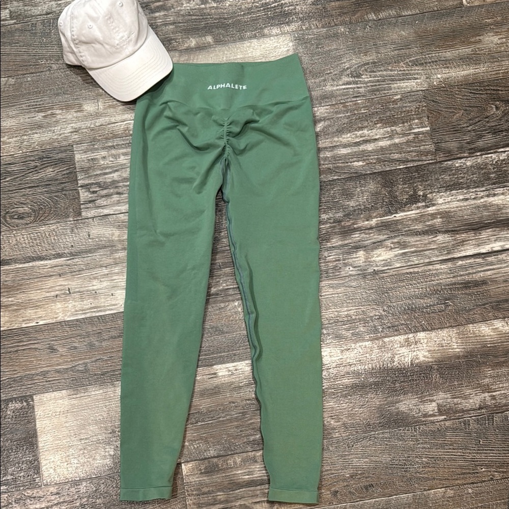 Alphalete Green Leggings Athletic Slim Fit